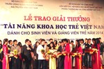 121 đề tài nhận được giải thưởng Tài năng khoa học trẻ Việt Nam 