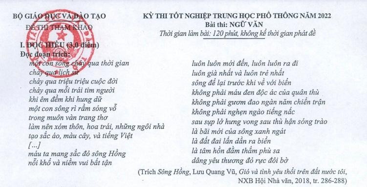 Đáp án đề thi vào lớp 10 môn Văn tại Hà Nội năm 2022 đầy đủ nhất