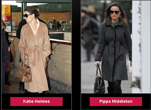 Katie luôn thích những chiếc áo khoác rộng thùng thình, trong khi Pippa thì thanh lịch với áo ôm vừa phải.