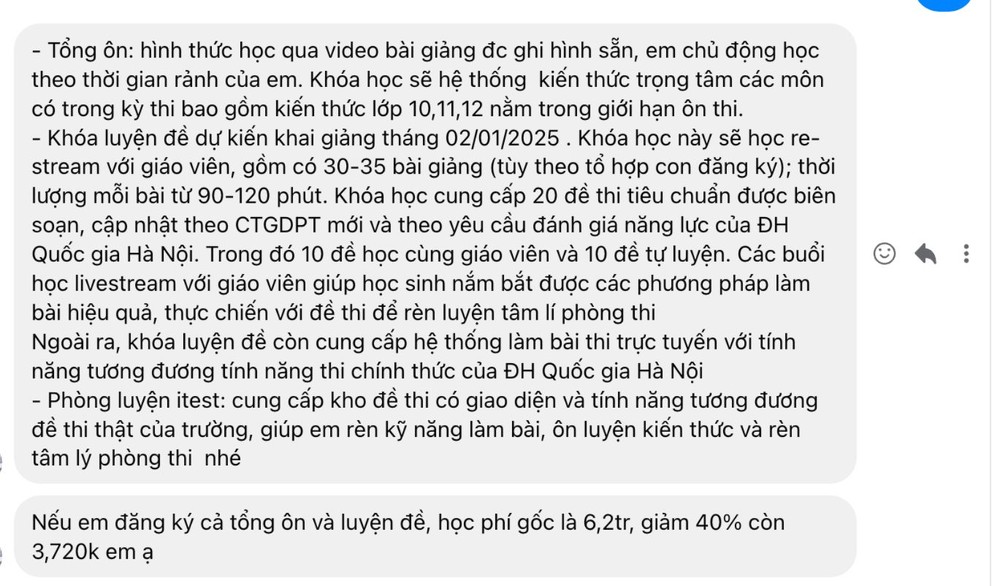 Khoá học được giới thiệu là dưới hình thức bài giảng ghi hình sẵn, re-stream. Ảnh chụp màn hình Ảnh màn hình 2024-12-29 lúc 15.55.04.png