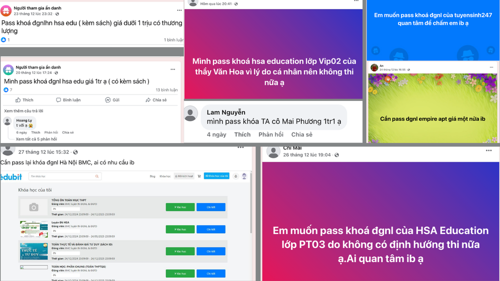 Không ít thí sinh ngậm ngùi bán lại khóa học với giá giảm sâu. Ảnh chụp màn hình giadinh (4).png