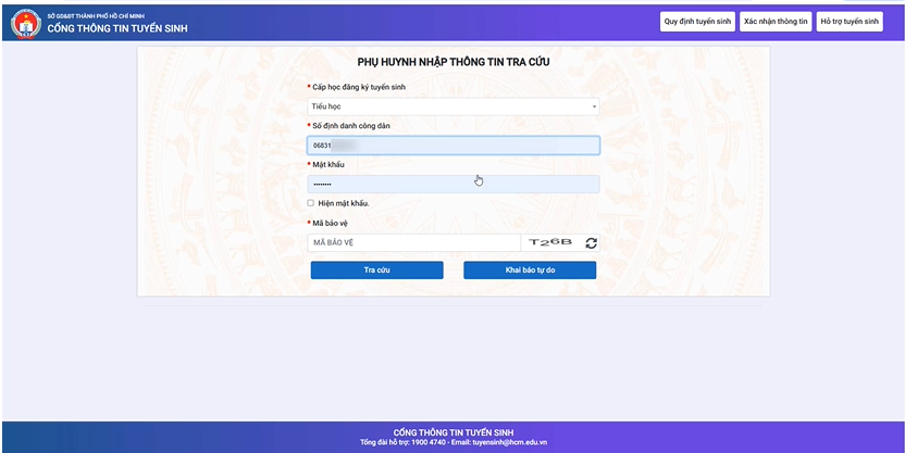 Trường Tiểu học Nguyễn Văn Trỗi đăng tải video hướng dẫn phụ huynh tự rà soát, xác nhận thông tin trên Trang thông tin tuyển sinh của thành phố. Ảnh chụp màn hình Screenshot 2025-04-29 095915.png