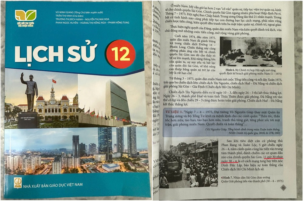 Sách giáo khoa Lịch sử 12, bộ Kết nối tri thức với cuộc sống của Nhà xuất bản Giáo dục Việt Nam. Ảnh: NXB cung cấp. Untitled-1.jpg