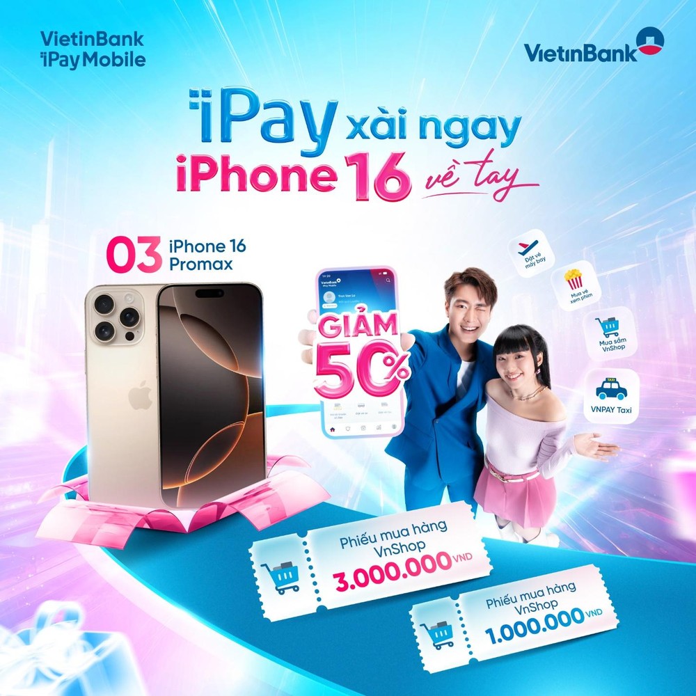 Bùng nổ chương trình ưu đãi “iPay xài ngay – iPhone 16 về tay” từ 2/12/2024 đến hết 23/2/2025. Bùng nổ chương trình ưu đãi “iPay xài ngay – iPhone 16 về tay” từ 2/12/2024 đến hết 23/2/2025.
