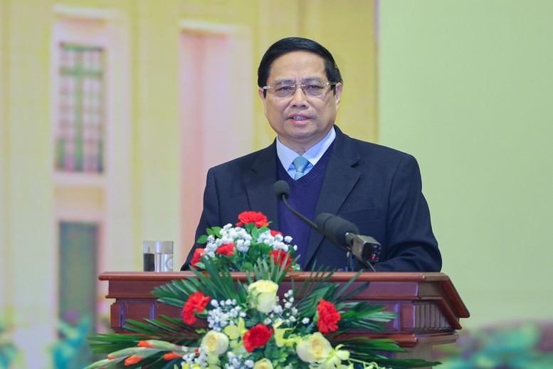Thủ tướng Phạm Minh Chính giao nhiệm vụ đầu năm mới với ngành ngân hàng. Ảnh: VGP/Nhật Bắc Thủ tướng Phạm Minh Chính giao nhiệm vụ đầu năm mới với ngành ngân hàng. Ảnh: VGP/Nhật Bắc