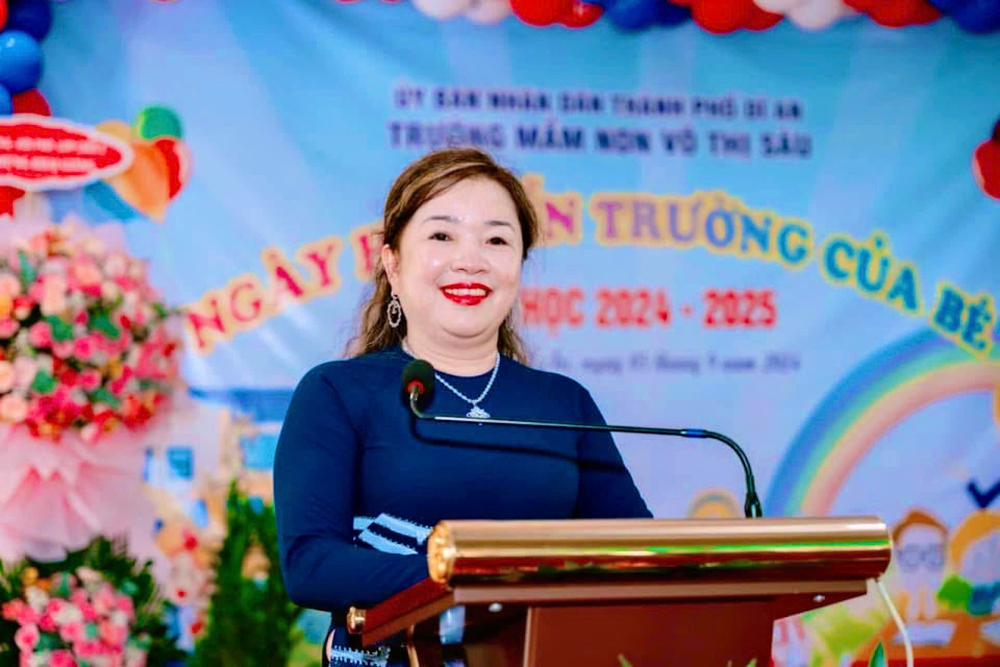 Cô Trần Thị Kim Chung, Hiệu trưởng Trường Mầm non Võ Thị Sáu (thành phố Dĩ An, tỉnh Bình Dương). (Ảnh: NVCC) unnamed (96).png