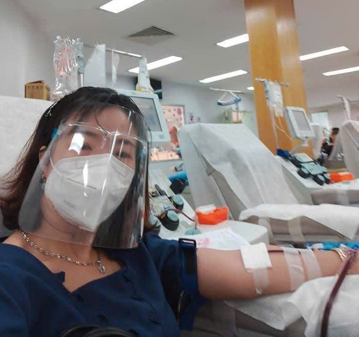 Tác giả Cao Thị Mộng Chấm - Giáo viên Trường Tiểu học Vĩnh Lộc 2, TP.HCM trong một lần đi hiến máu. z6479565148848-8a7b3a0c91f042d2239f58bbccb0a706-9611-2692.jpg