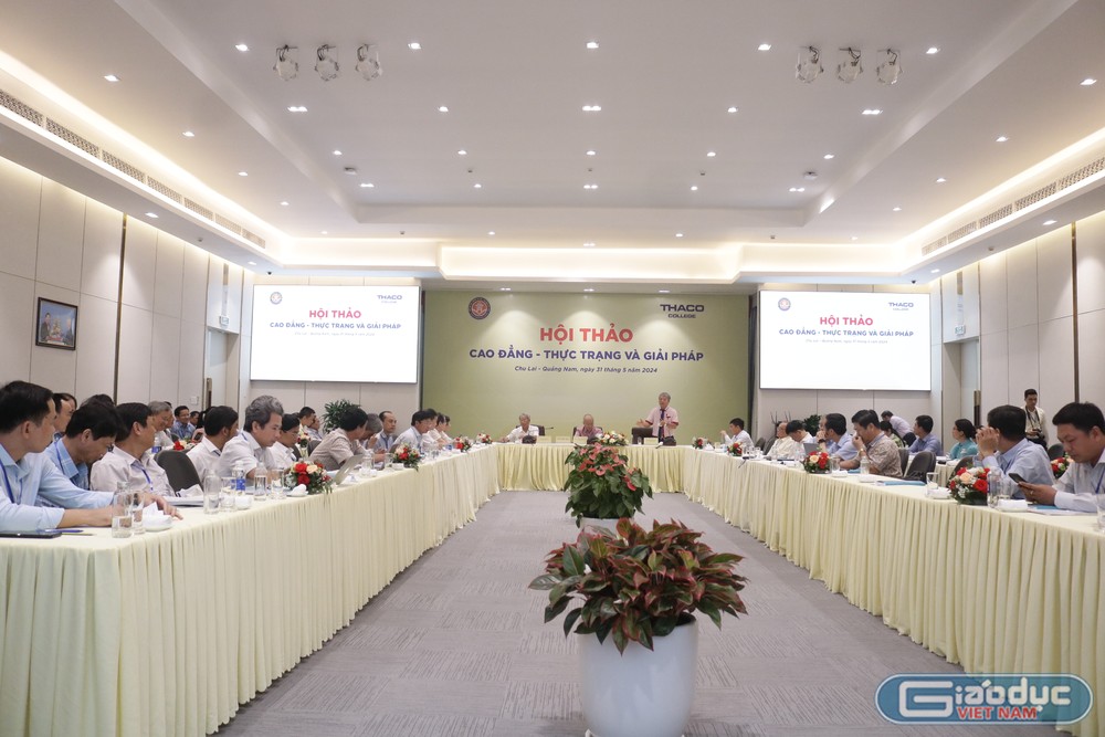 Toàn cảnh hội thảo “Cao đẳng – thực trạng và giải pháp” do Hiệp hội Các trường đại học, cao đẳng Việt Nam tổ chức ngày 31/5, tại Quảng Nam. Ảnh: Doãn Nhàn GDVN-ht (1).JPG