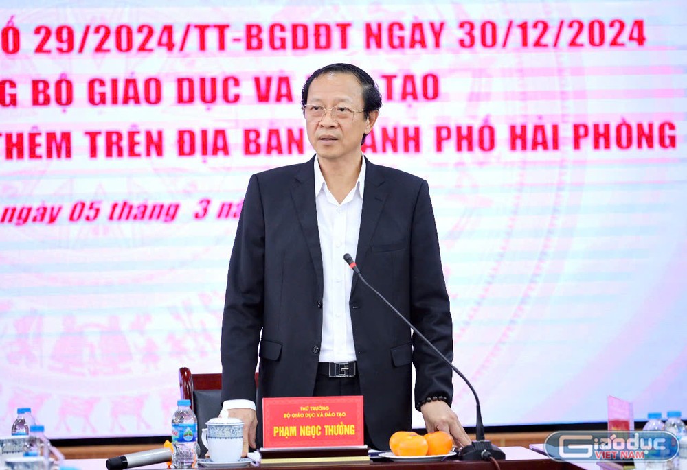 Thứ trưởng Phạm Ngọc Thưởng nhấn mạnh, toàn ngành phải quyết tâm thực hiện nghiêm Thông tư 29 (Ảnh: LT) GDVN_kiem-tra-tt29-8.jpg
