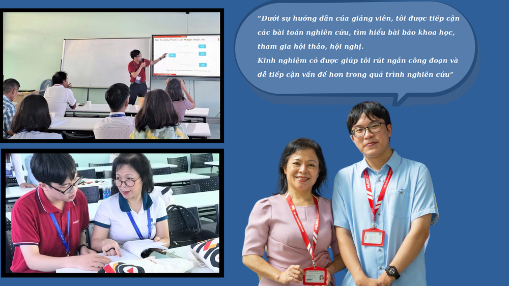 Thanh Tùng tích cực tham gia nhóm nghiên cứu cùng Phó giáo sư, Tiến Sĩ Nguyễn Thị Thu Thủy. (Ảnh: NVCC. Thiết kế: Thảo Lê Navy Modern Research Presentation (3).png