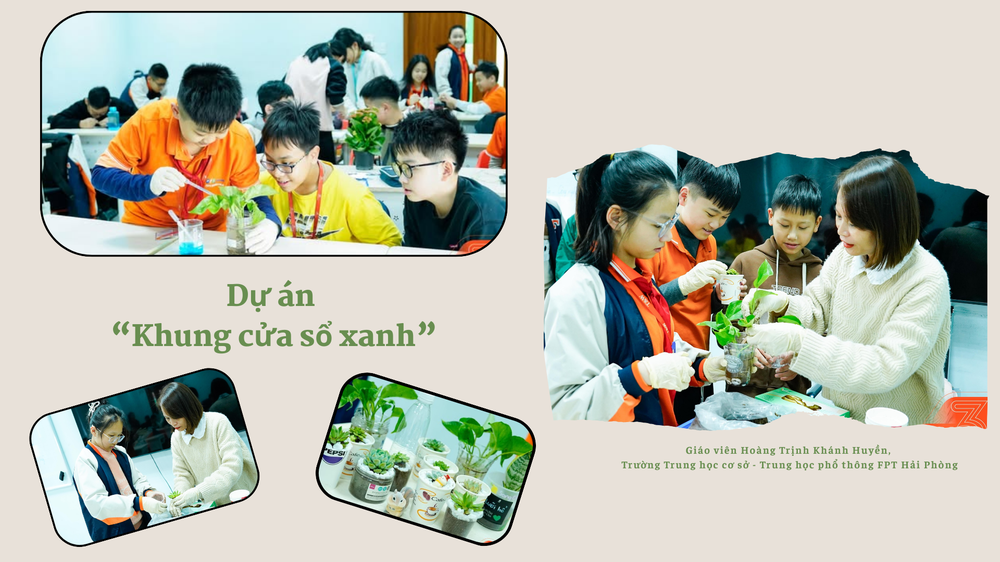 Học sinh của cô Huyền trong tiết học Khoa học Tự nhiên. (Ảnh: NVCC, thiết kế: Thảo Lê) 1.png