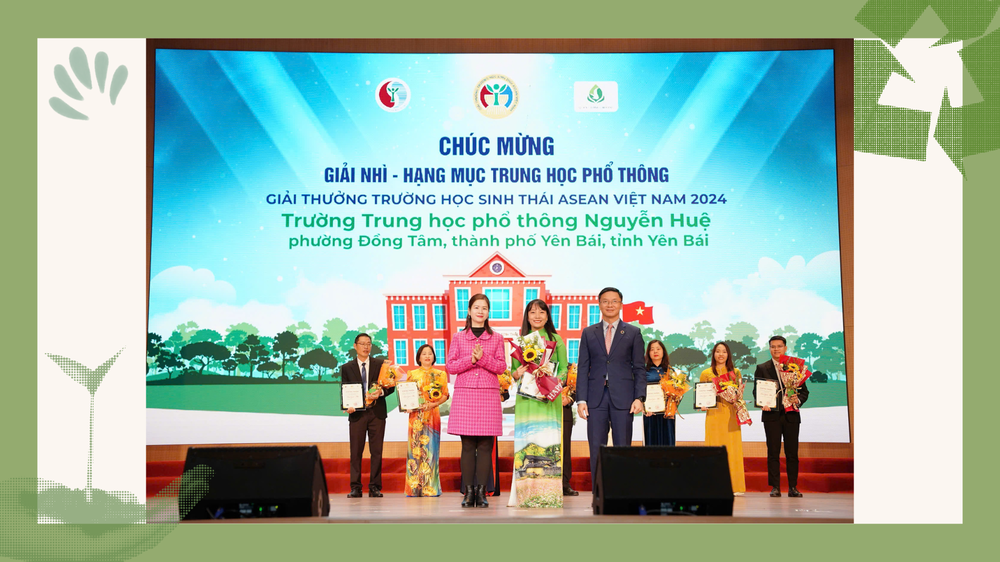Trường Trung học phổ thông Nguyễn Huệ giành giải Nhì Giải thưởng Trường học sinh thái ASEAN năm 2024. (Ảnh: Website nhà trường) 5.png