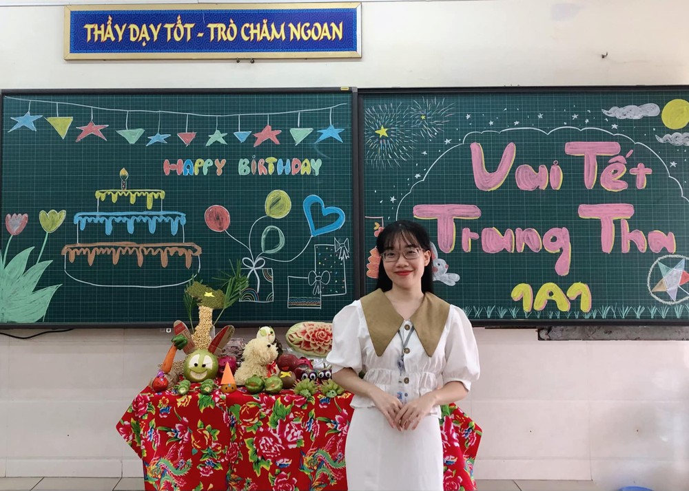 Cô Nguyễn Quỳnh Anh, giáo viên Trường Tiểu học và Trung học cơ sở May (Hoàng Mai, Hà Nội). Ảnh: NVCC cô QA.jpg