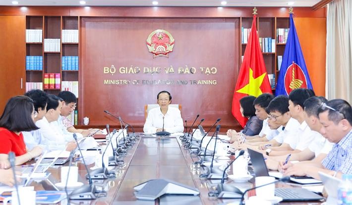 Thứ trưởng Thường trực Phạm Ngọc Thưởng phát biểu tại buổi làm việc. Ảnh: Bộ Giáo dục và Đào tạo. Thứ trưởng Thường trực Phạm Ngọc Thưởng phát biểu tại buổi làm việc. Ảnh: Bộ Giáo dục và Đào tạo.
