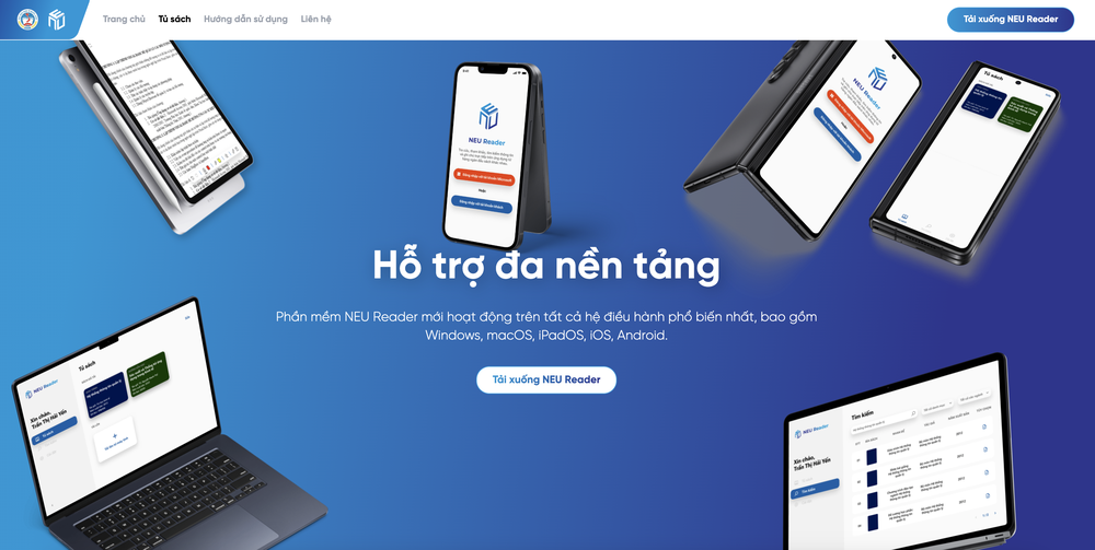 Giao diện ứng dụng NEU Reader. Ảnh chụp màn hình Ảnh màn hình 2025-04-27 lúc 23.27.10.png