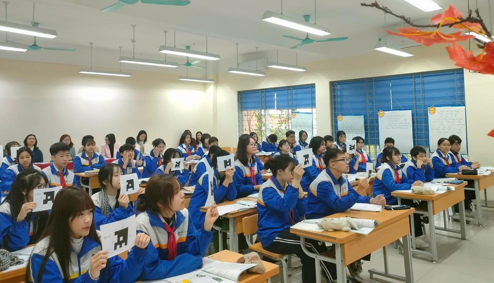 Học sinh Trường Trung học cơ sở Lý Thường Kiệt (Long Biên, Hà Nội) trong một tiết học. Ảnh: NTCC. hoc-sinh-thcs-ly-thuong-kiet.jpg