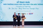 3 nhà khoa học quốc tế đoạt giải thưởng khoa học Đại học Tôn Đức Thắng