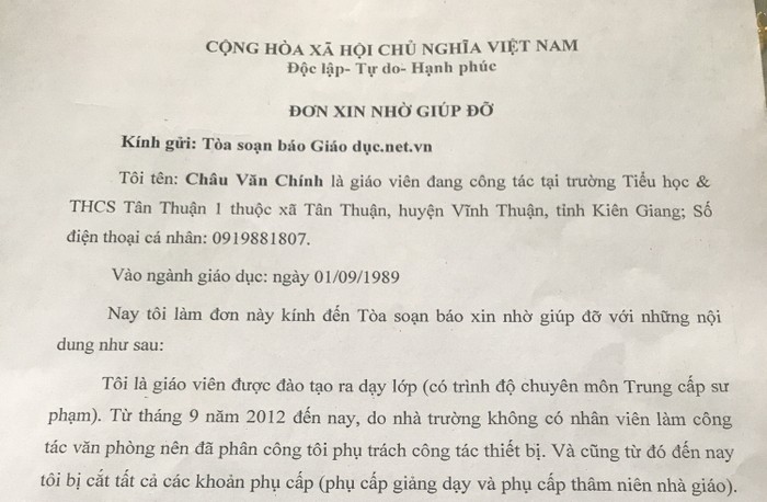 Huyện Vĩnh Thuận không chỉ có 1 nhà giáo phải “nước mắt chan cơm”