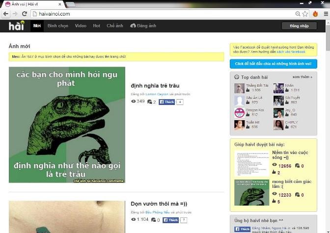 Giao diện của website haivainoi.com khá giống với trang web Haivl.com