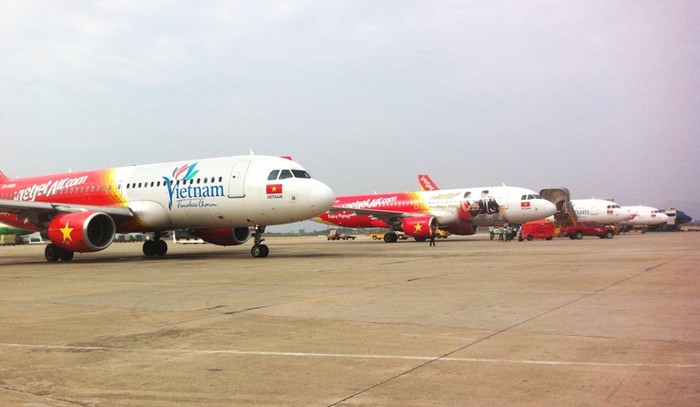 Đội tàu bay hiện đại của Vietjet.