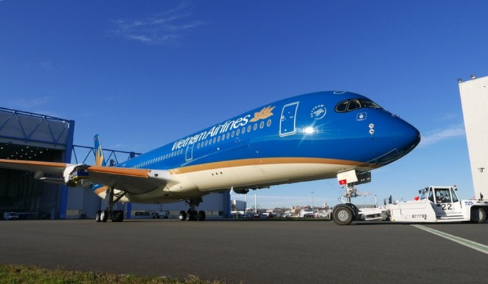 Siêu máy bay Airbus 350 của Vietnam Airlines được đưa vào sử dụng chưa lâu thì gặp sự cố (ảnh nguồn Vietnam Airlines).