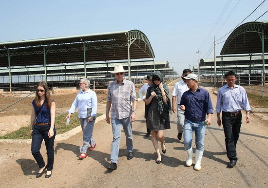 Đại sứ Úc thăm trang trại chăn nuôi bò của Tập đoàn Hoàng Anh Gia Lai tại Đắk Giá.
