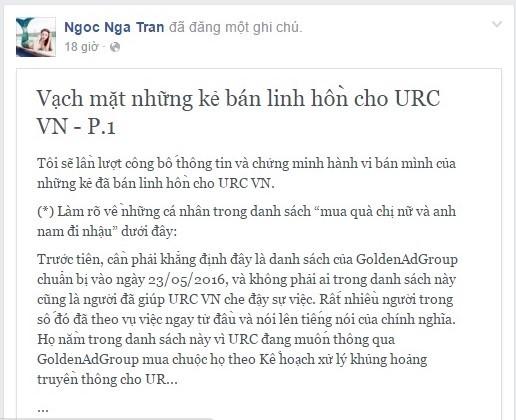 Cần làm rõ cá nhân, tổ chức đứng sau Facebook Ngoc Nga Tran bôi xấu cơ quan báo chí và doanh nghiệp - ảnh chụp màn hình