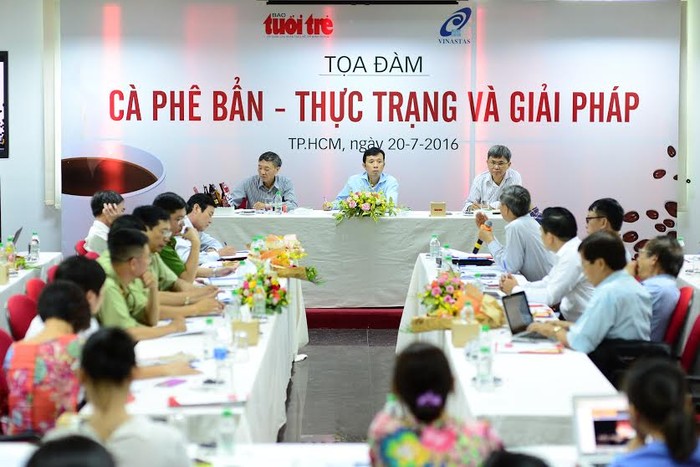 Toàn cảnh tọa đàm &quot;Cà phê bẩn - Thực trạng và giải pháp&quot; hôm 20/7 ở TP.Hồ Chí Minh (ảnh: P.L)