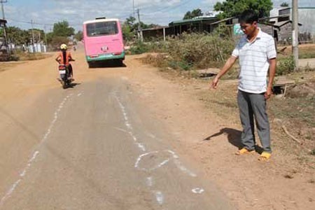 Vị trí nơi ông Biểu ngã xuống.