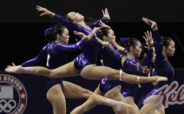 Hình ảnh biến ảo của các VĐV thể dục dụng cụ tham dự Olympic London 2012.