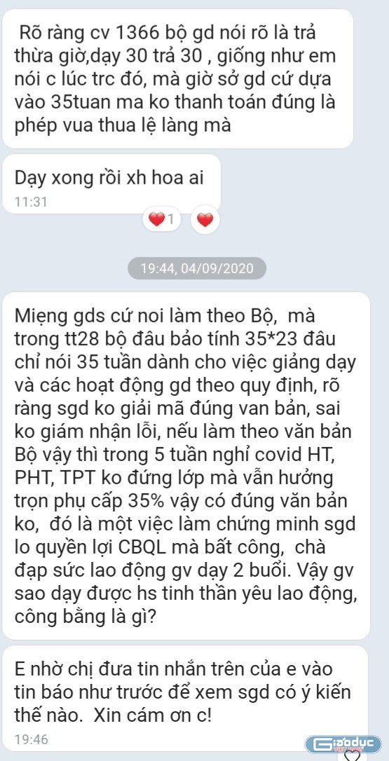 Giáo viên bức xúc khi không được tính tiền tăng tiết (Ảnh Phan Tuyết)