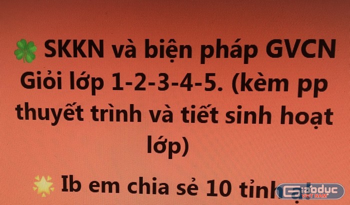 Sáng kiến mua, xin không ngoài mục đích nộp dự thi giáo viên giỏi và đăng ký chiến sĩ thi đua (Ảnh tác giả)