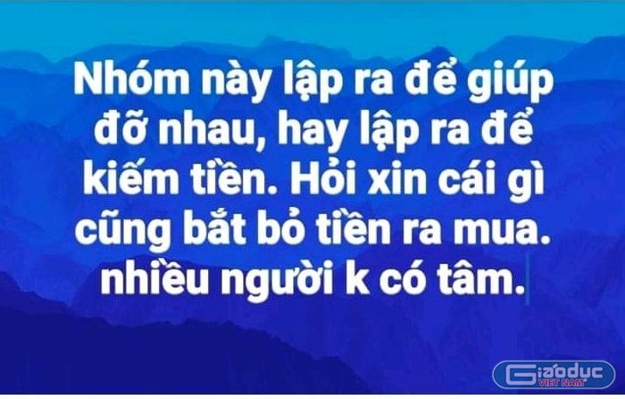 Tin nhắn của giáo viên khi mua sản phẩm bị lỗi (Ảnh chụp màn hình)