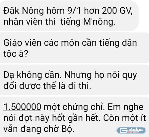 Tin nhắn của một giáo viên ở Đắc Nông