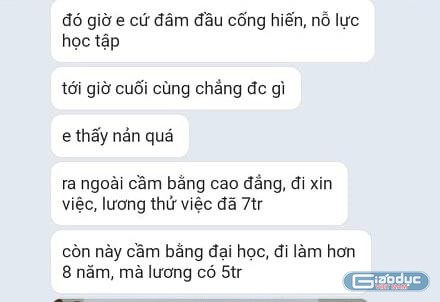 Tin nhắn chia sẻ của giáo viên