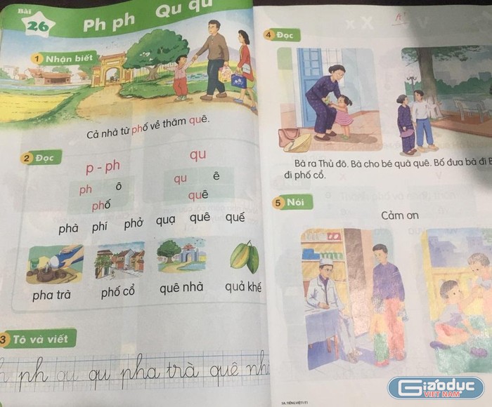 Trước khi học âm &quot;PH&quot;, các em học sinh đã được luyện đọc âm &quot;P&quot; (Ảnh tác giả)