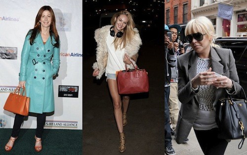 Dana Delany - Candice Swanepoel và Lindsay Lohan sở hữu những chiếc túi Saffiano với màu sắc khác nhau.