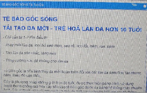 Nhiều cửa hàng bán mỹ phẩm không ngần ngại giới thiệu công dụng trên trời của "mỹ phẩm tế bào gốc" (ảnh infonet)