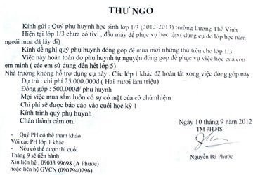 Phụ huynh "toát mồ hôi, nổi da gà" vì thư ngỏ của Nhà trường ảnh 1