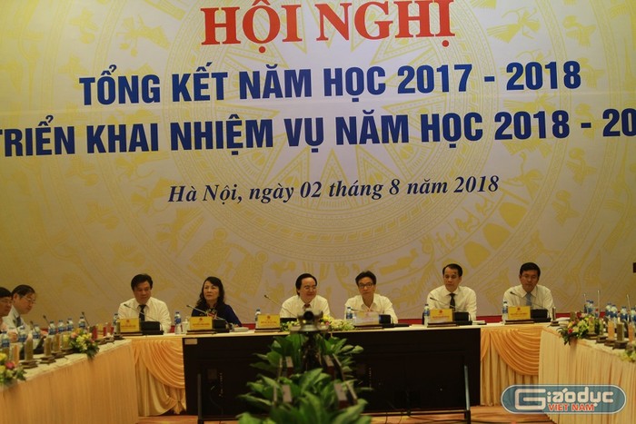 Ngày 2/8, Bộ Giáo dục và Đào tạo tổ chức hội nghị tổng kết năm học 2017-2018 và triển khai nhiệm vụ năm học 2018-2019. (Ảnh: Thùy Linh)