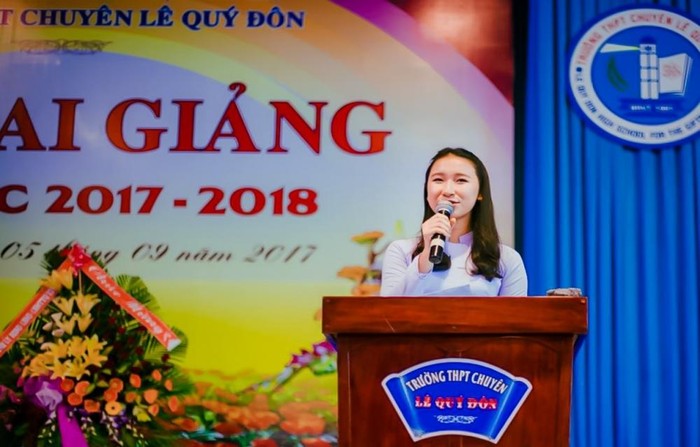 Học sinh Đào Ngọc Minh Khuê, ảnh do Trường Đại học Tôn Đức Thắng cung cấp.