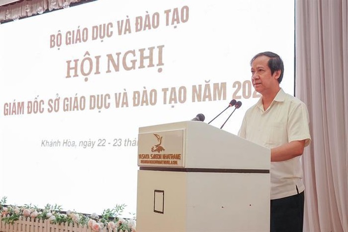 Bộ trưởng Nguyễn Kim Sơn phát biểu tại Hội nghị (ảnh: moet.gov.vn)