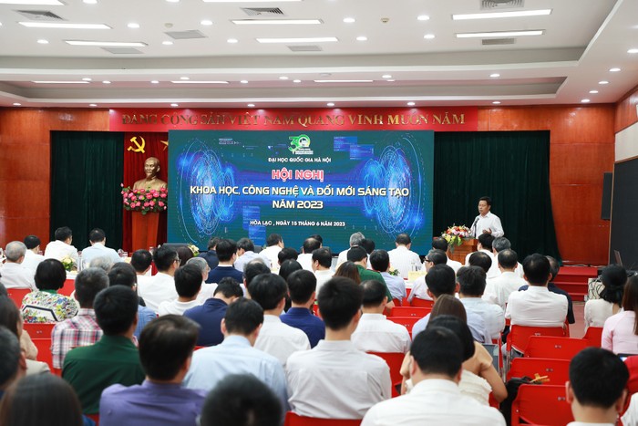 Ngày 15/6/2023, Đại học Quốc gia Hà Nội tổ chức Hội nghị Khoa học, công nghệ và đổi mới sáng tạo thường niên năm 2023. (Ảnh: VNU)