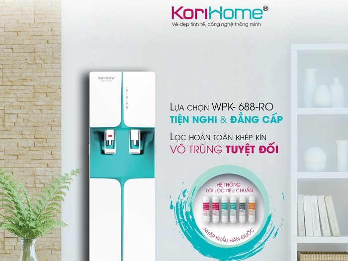 Hệ thống lõi lọc tiêu chuẩn, nhập khẩu từ Hàn Quốc, máy lọc nước WPK-688-RO sẽ mang đến cho bạn dòng nước sạch và đạt tiêu chuẩn. Ảnh An Nhiên.