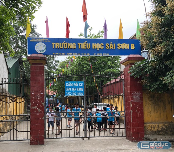 Đến thời điểm hiện tại, việc bố trí, ổn định nhân sự ở Trường tiểu học Sài Sơn B, Quốc Oai, Hà Nội như thế nào vẫn chưa được công bố cụ thể. Ảnh: Trung Dũng