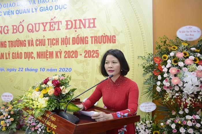 Phó Giáo sư, Tiến sĩ Nguyễn Thị Thu Hằng - Chủ tịch Hội đồng trường Học viện Quản lý giáo dục. Ảnh: Bộ Giáo dục và Đào tạo