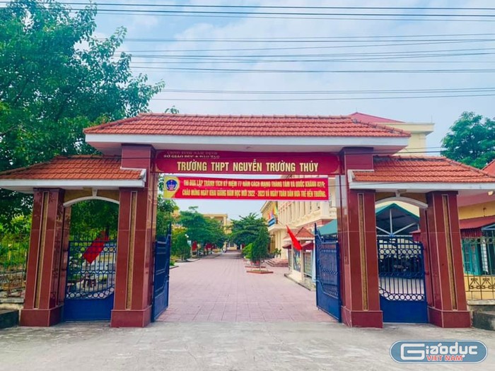 Trường Trung học phổ thông Nguyễn Trường Thúy, Xuân Trường, Nam Định nơi ông N.X.T đang công tác. Ảnh: CTV