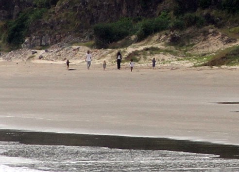 Gia đình Brad Pitt vui chơi trên bãi biển Côn Đảo. (Ảnh: VNE)