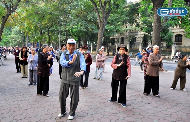 Những người già thường chiếm số đông và có những hoạt động thống nhất ở đây.