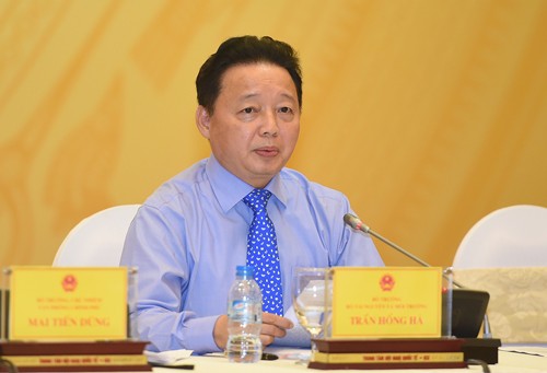 Bộ trưởng Trần Hồng Hà tại cuộc họp báo thường kỳ Chính phủ tháng 7 (ảnh chinhphu.vn).